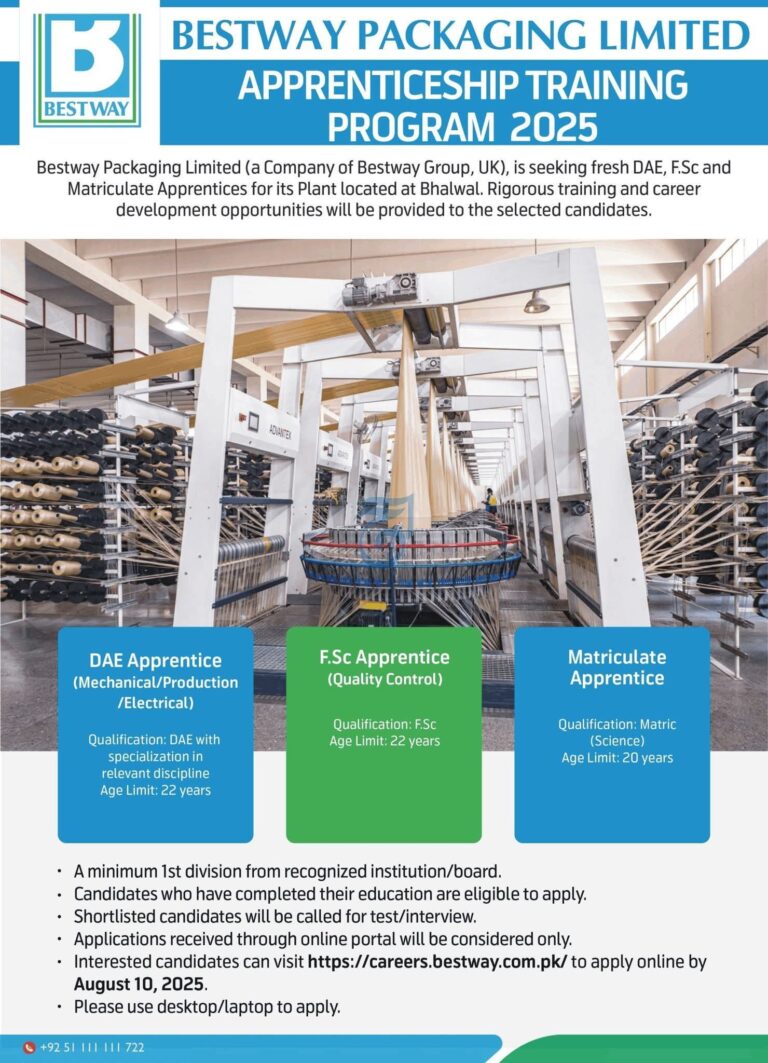 Bestway Packaging Limited Apprenticeship Training Program 2025 – Apply Now