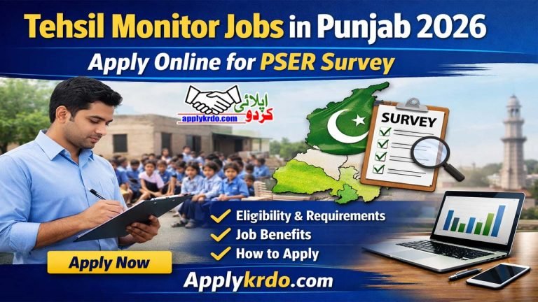 Tehsil Monitor Jobs in Punjab 2026 – Apply Online for PSER Survey