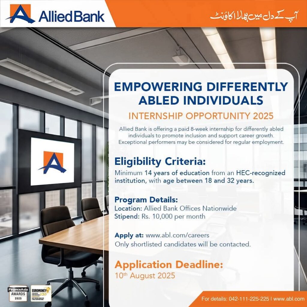 Allied Bank Internship Program 2025: All Pakistan Branches