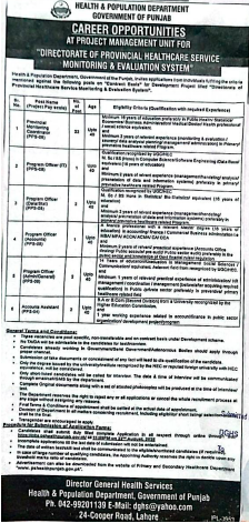 Health and Population Department Jobs