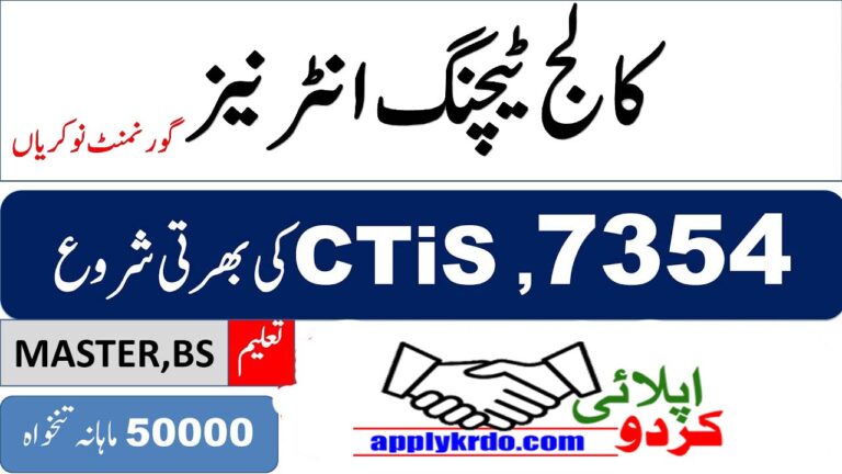 CTI Jobs 2025 All Punjab Colleges – Apply Online