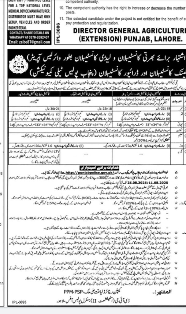 Punjab Police Consultant Jobs