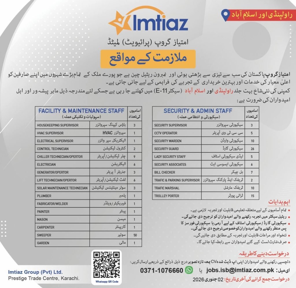 Imtiaz Super Market Jobs 2026: Apply Online, Vacancies & Salary