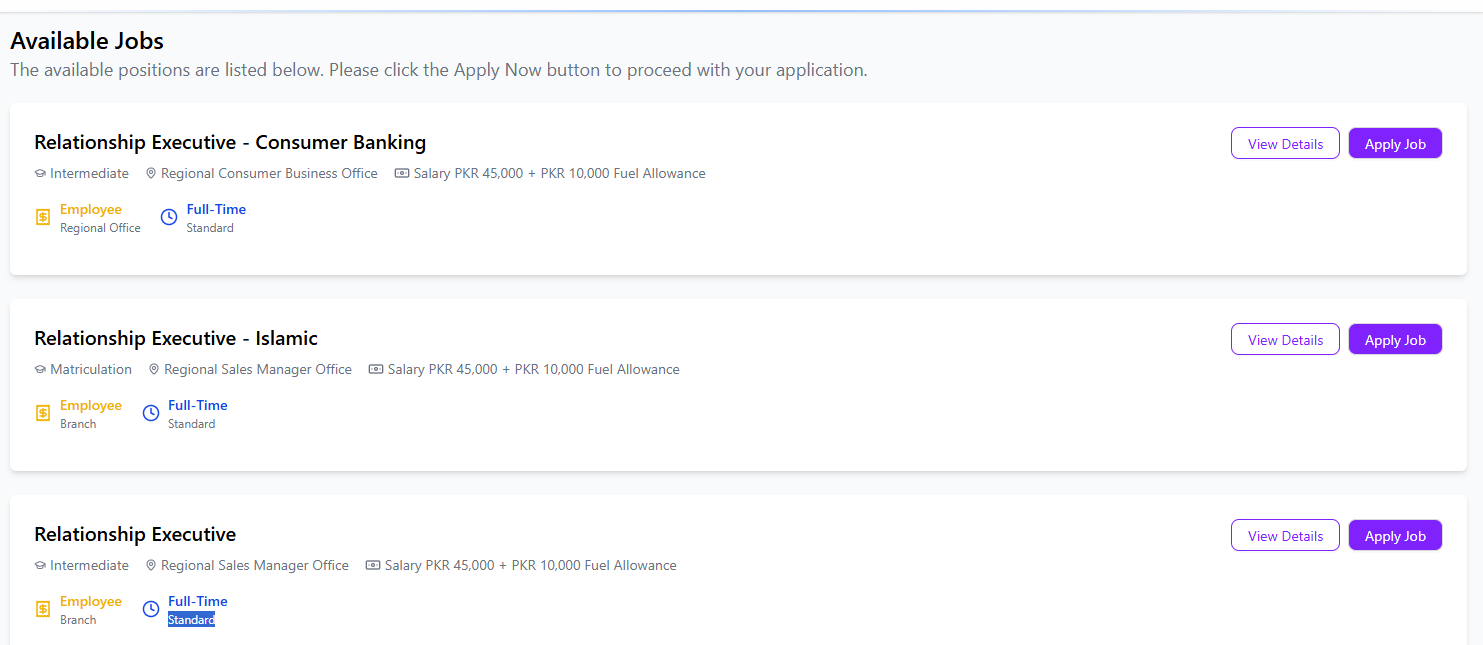UBL Bank Jobs for Matric Pass official Advertisement