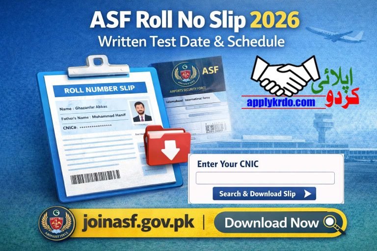 ASF Roll No Slip 2026: Written Test Date & Schedule