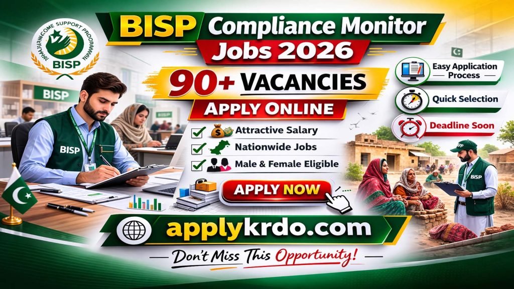 BISP Compliance Monitor Jobs 2026 | 90+ Vacancies Apply Online - applykrdo.com