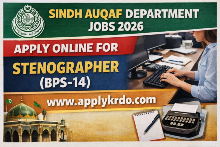 Sindh Auqaf Department Jobs 2026: Apply Online for Stenographer (BPS-14)
