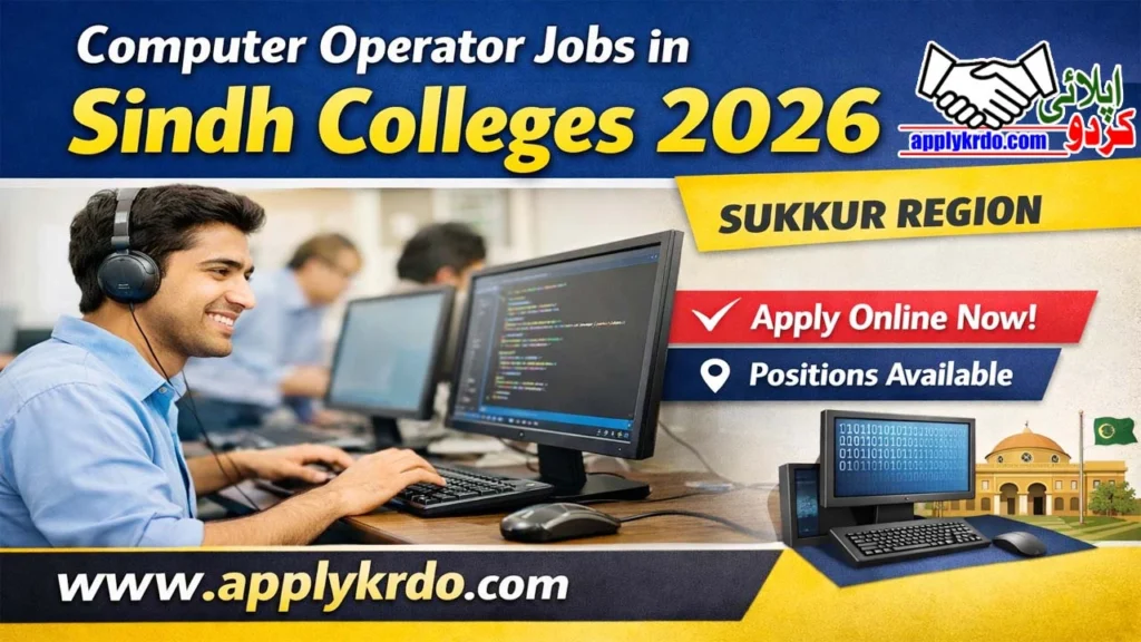 Computer Operator Jobs in Sindh Colleges 2026 – Apply Online for Sukkur Region