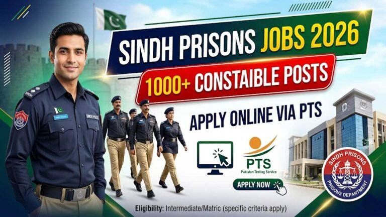 Sindh Prisons Jobs 2026 – 1000+ Constable Posts Apply Online via PTS