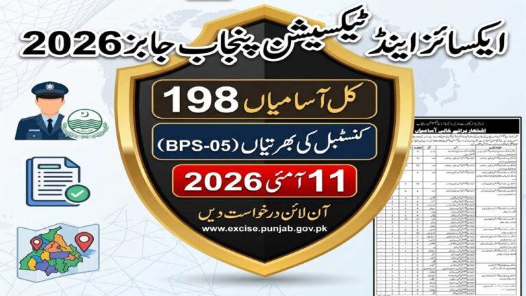 Excise and Taxation Department Punjab Jobs 2026: Apply Online for 198+ Constable Vacancies