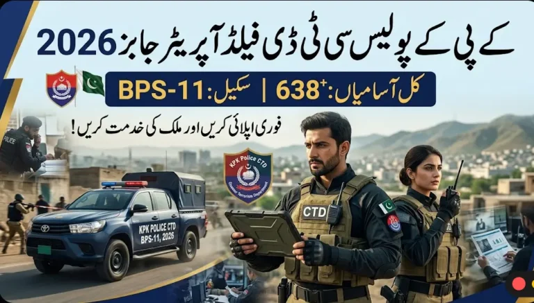 KPK Police CTD Jobs 2026: Apply Online for 638+ Field Operator Posts (BPS-11)
