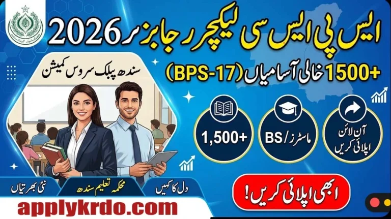 SPSC Lecturer Jobs 2026: Apply Online for 1,500+ BPS-17 Teaching Posts