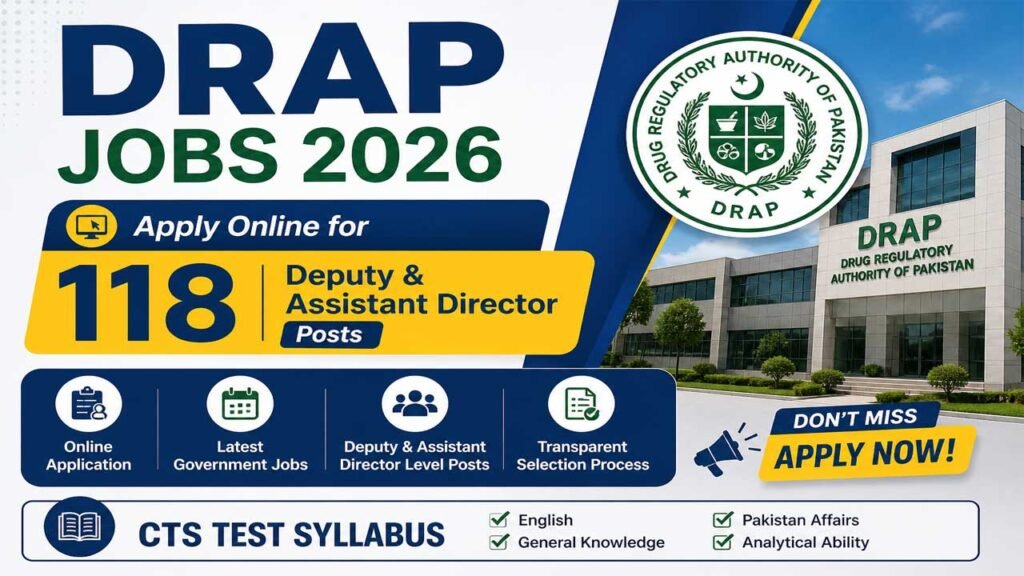 DRAP Jobs 2026 | Apply Online for 118 Deputy & Assistant Director Posts