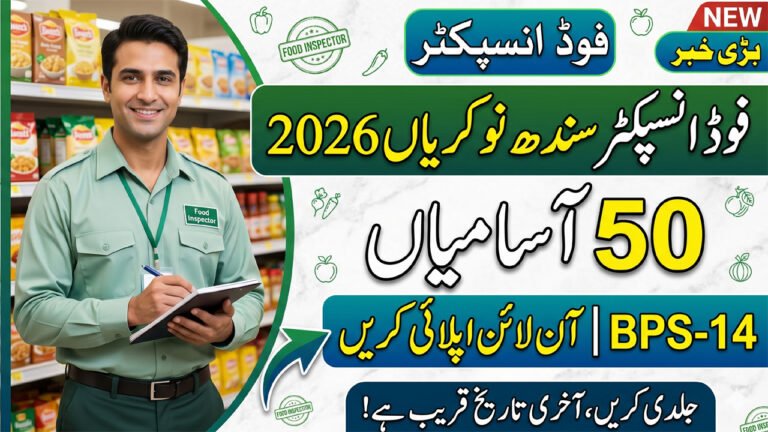 Food Inspector Sindh Jobs 2026: 50 Vacancies BPS-14 | Apply Online