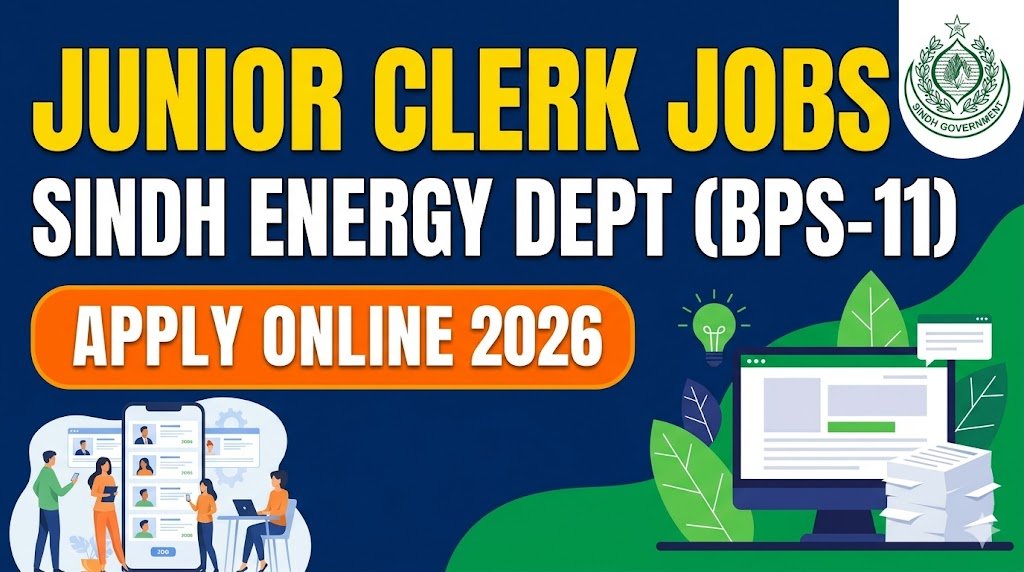 Junior Clerk Jobs 2026: BPS-11 Sindh Energy Dept Apply Online