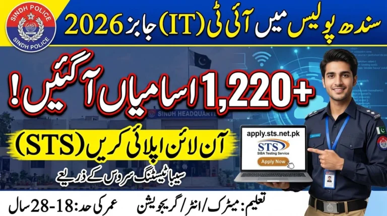 Sindh Police IT Jobs 2026: 1,220+ Vacancies – Apply Online via STS